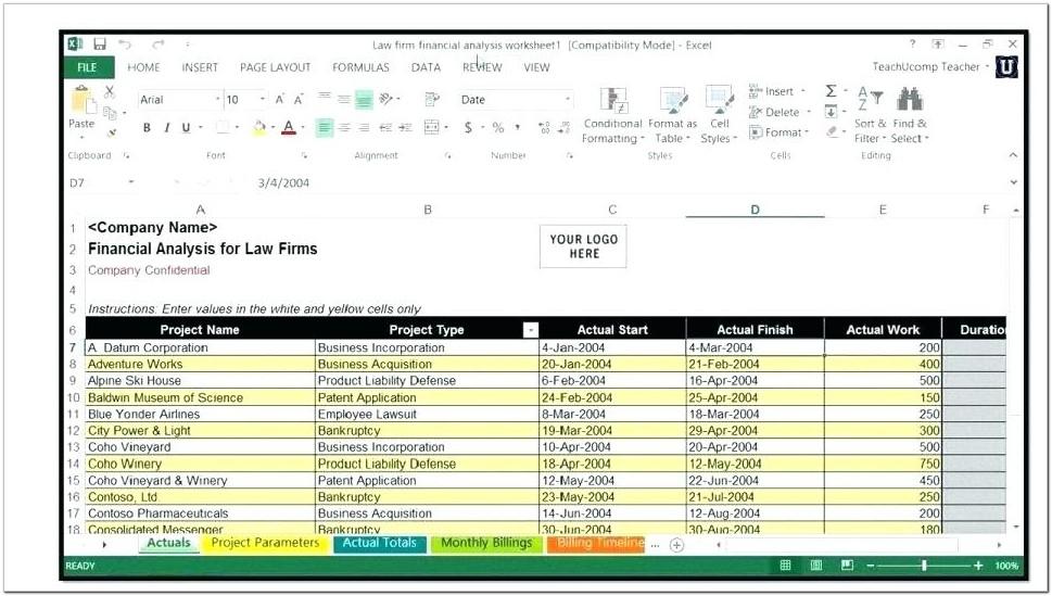 Attorney Timesheet Template Free