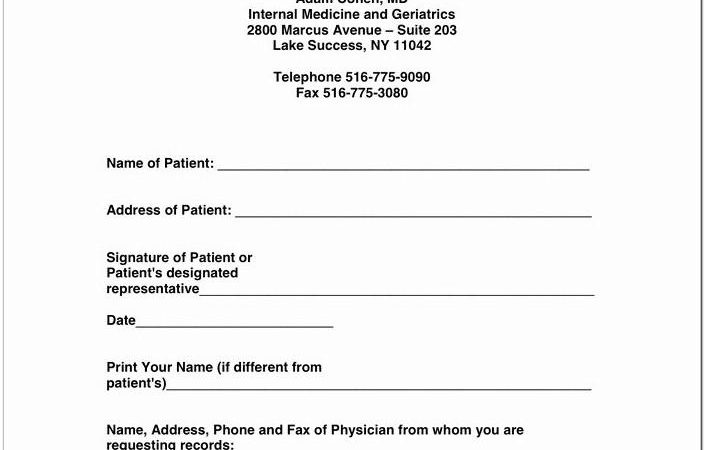 Authorization To Release Medical Records Example