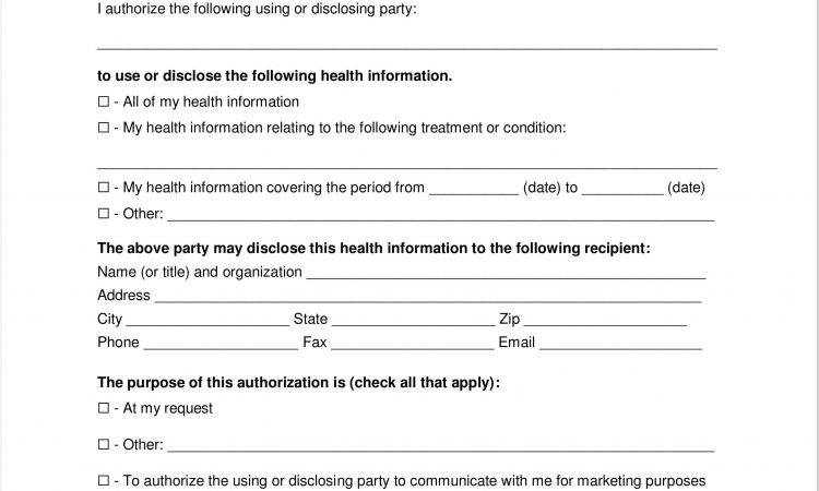 Authorization To Release Medical Records Form California