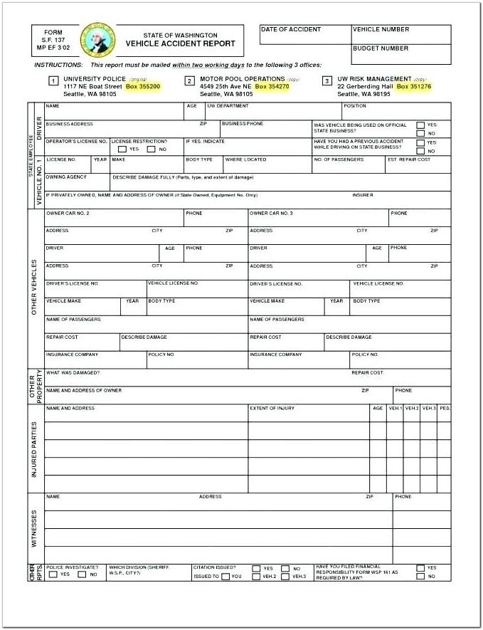 Auto Accident Report Template Free