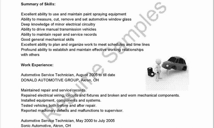 Auto Mechanic Resume Templates