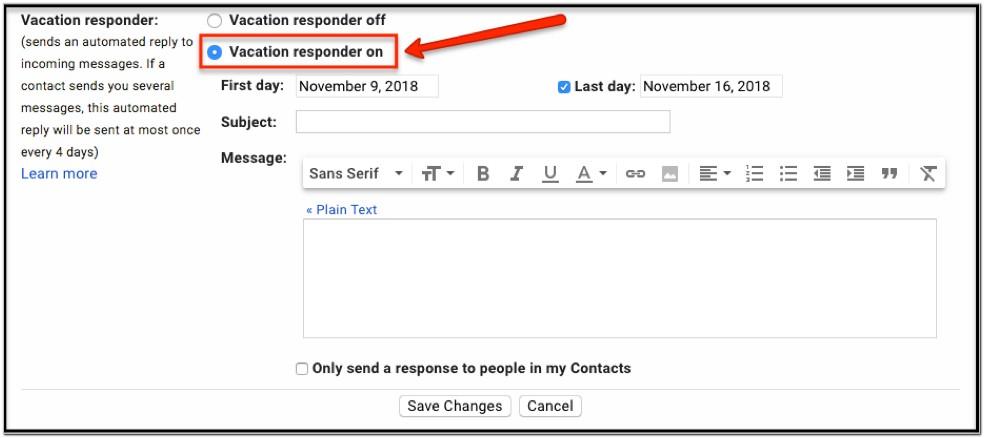 Auto Reply Email Template Holiday