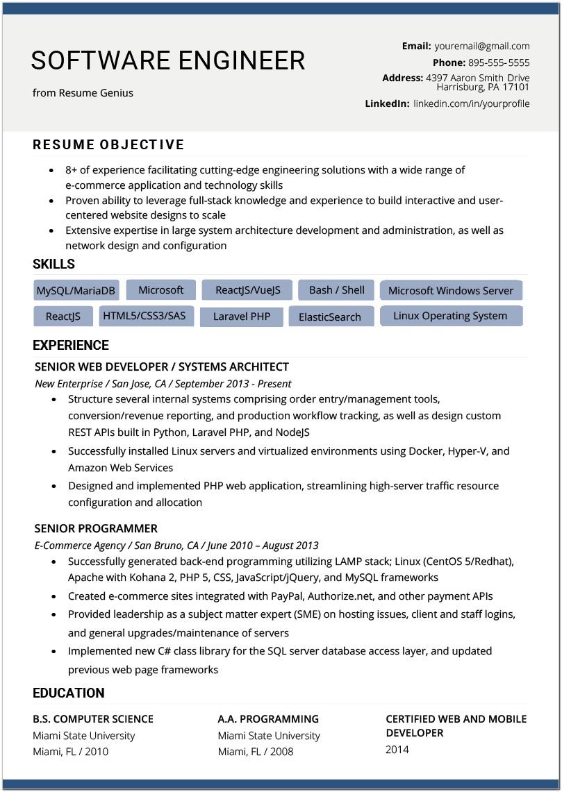 Auto Tech Resume Template