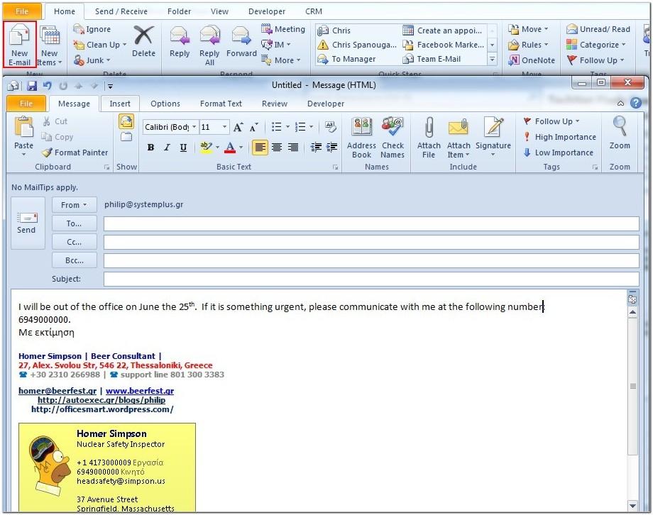 Automatic Email Reply Outlook Example