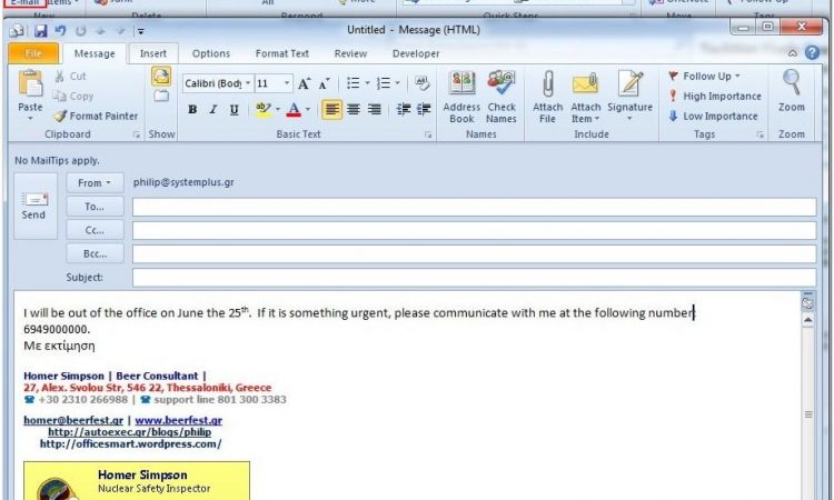Automatic Email Reply Outlook Sample