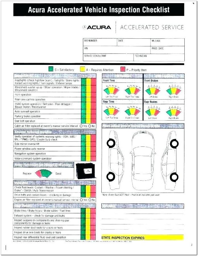 Automotive Preventive Maintenance Checklist Form