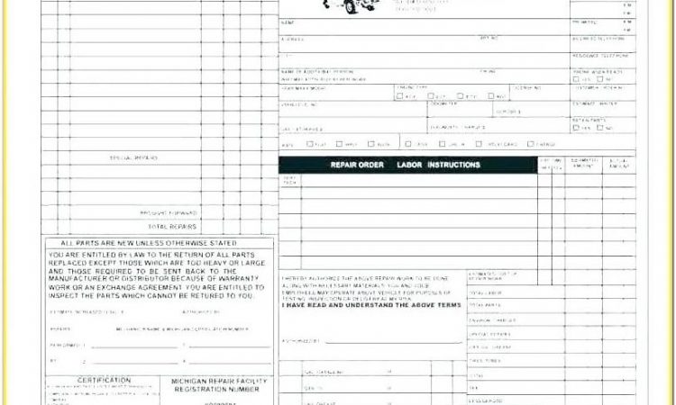 Automotive Work Order Template Free