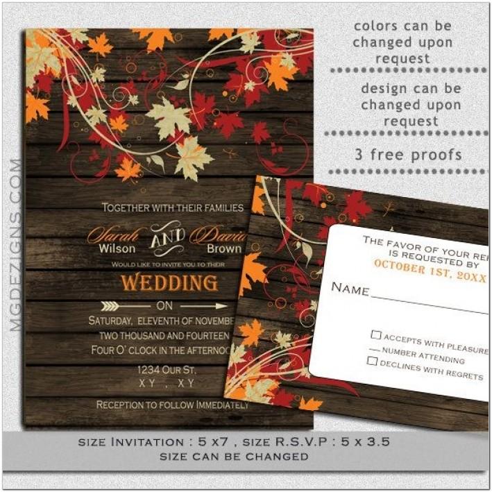Autumn Wedding Invitation Templates Free