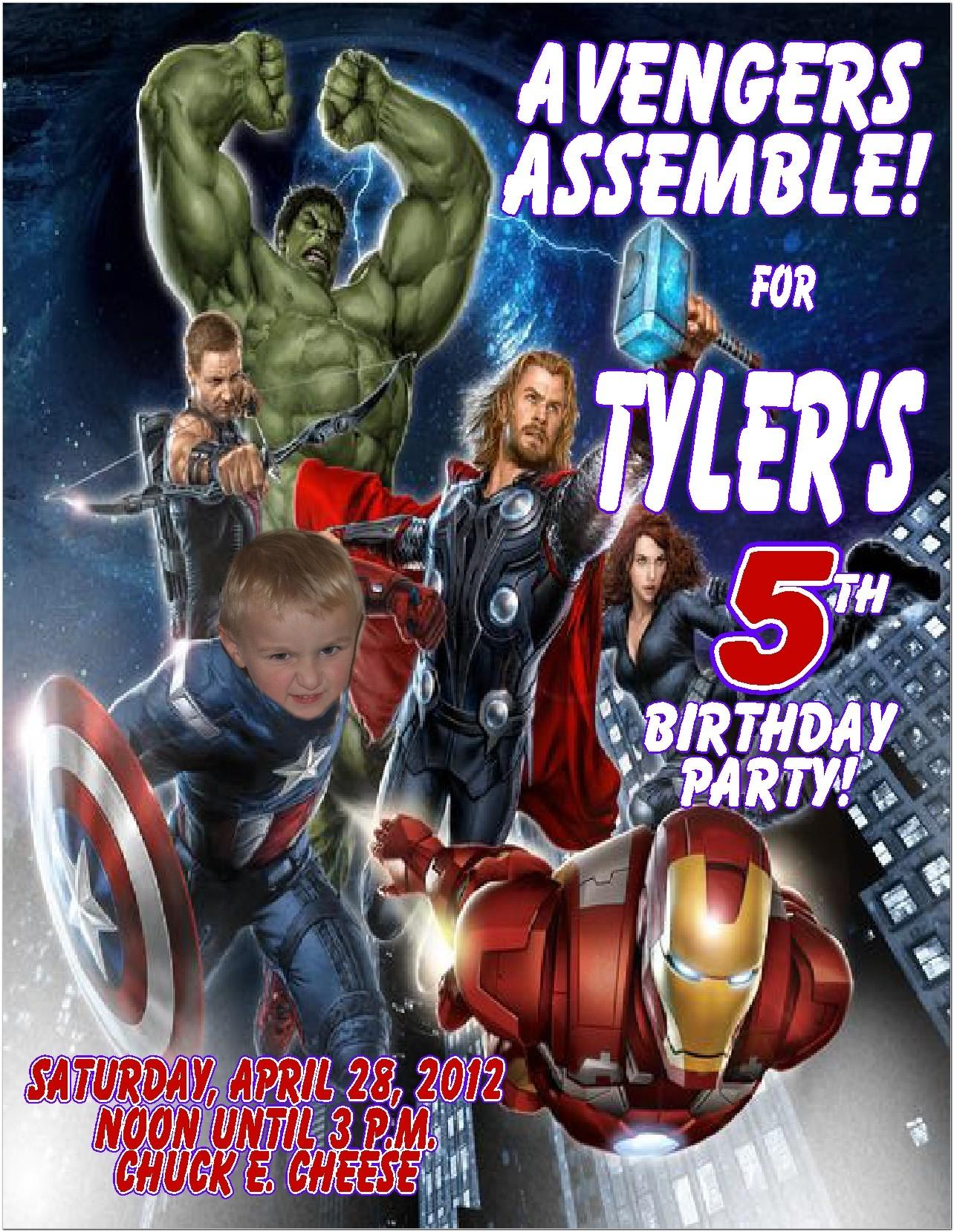Avengers Birthday Invitations Templates Free