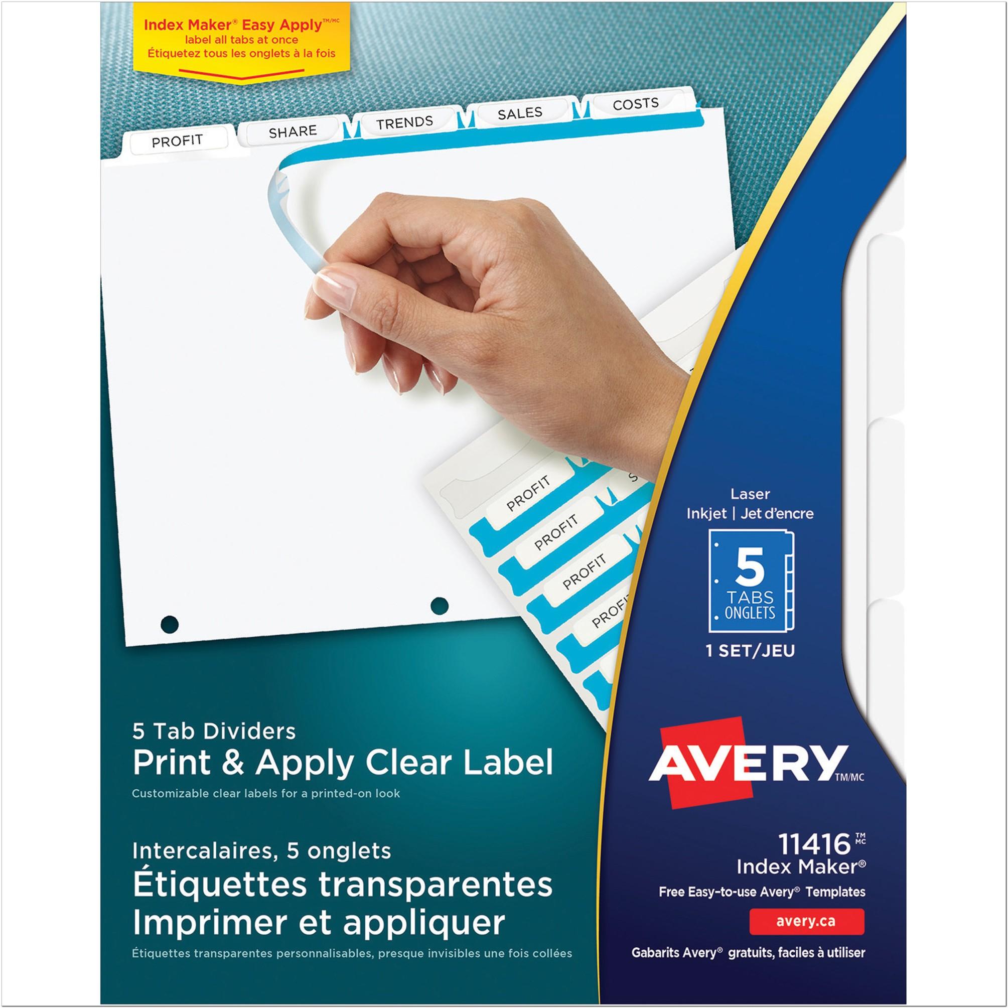Avery 2 Inch Tab Inserts Template