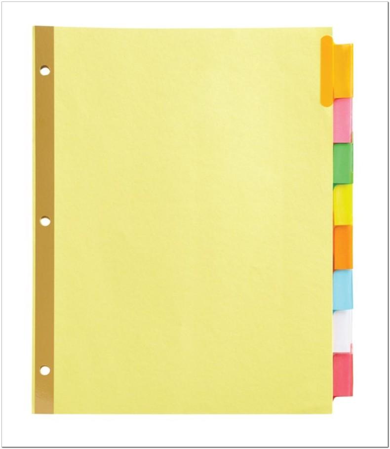 Avery Big 8 Tab Insertable Dividers Template