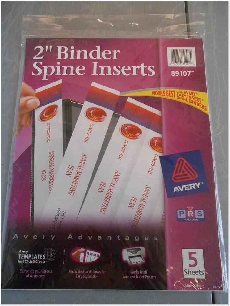 Avery Binder Spine Template 89107