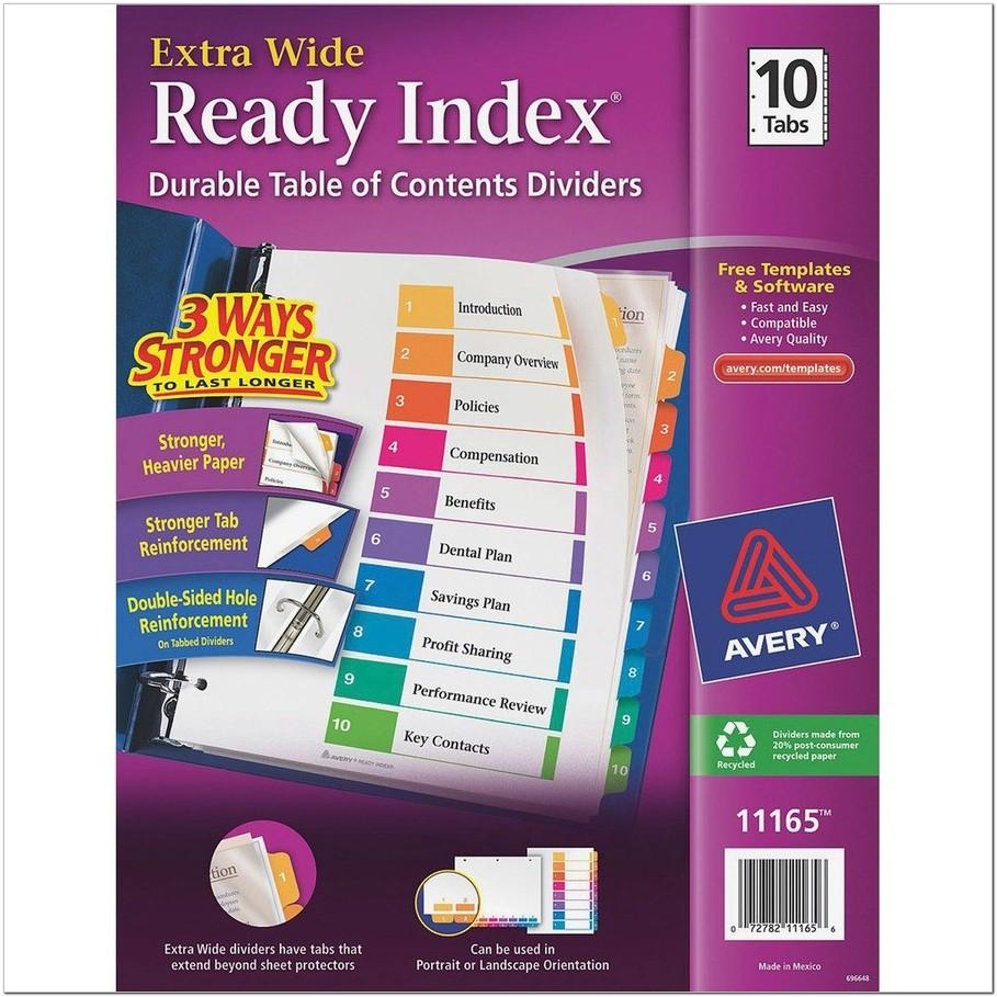 Avery Executive Ready Index Dividers Template