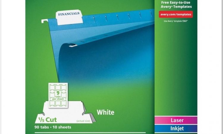 Avery Hanging File Tabs 5567 Template