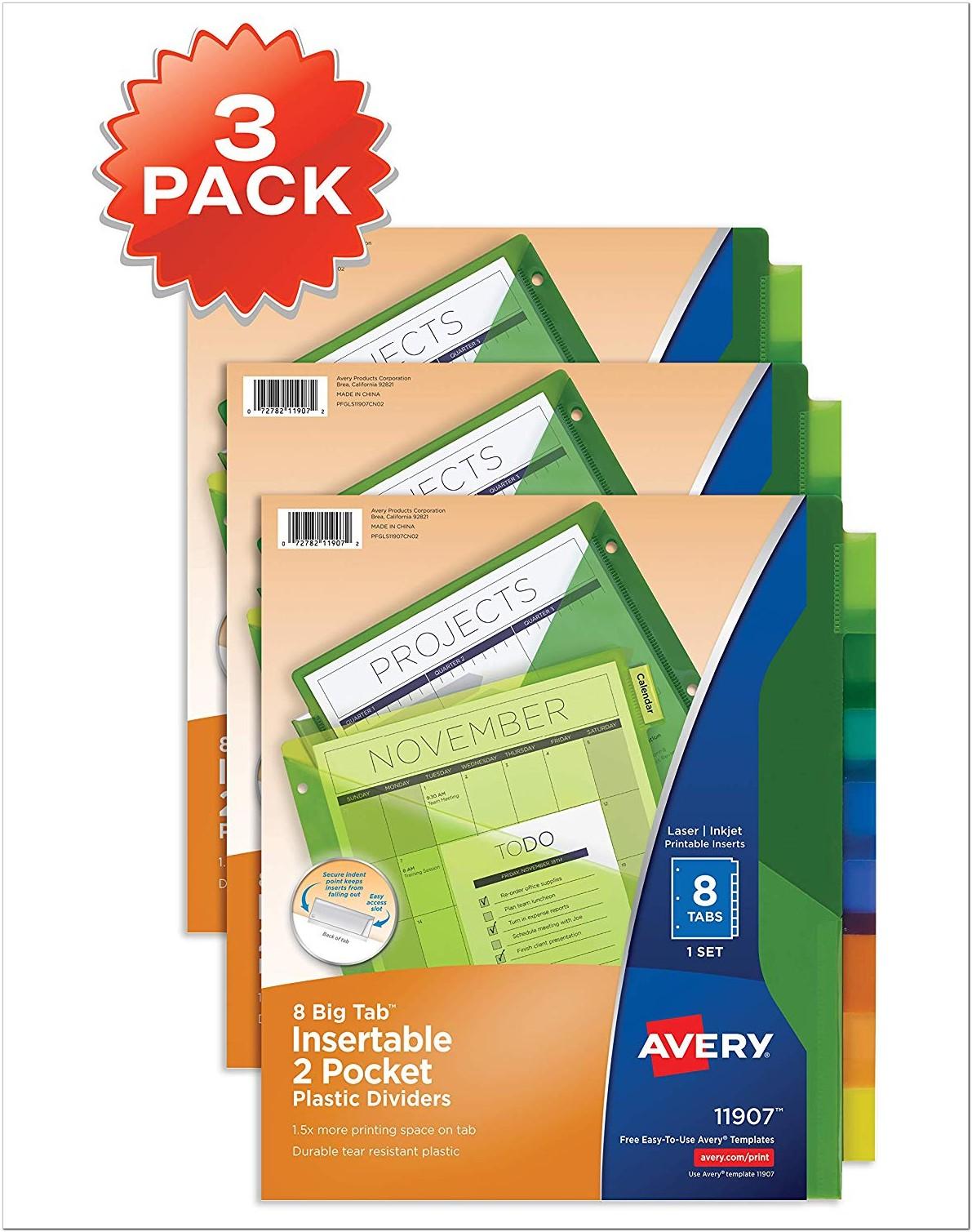 Avery Insertable Dividers 11907 Template