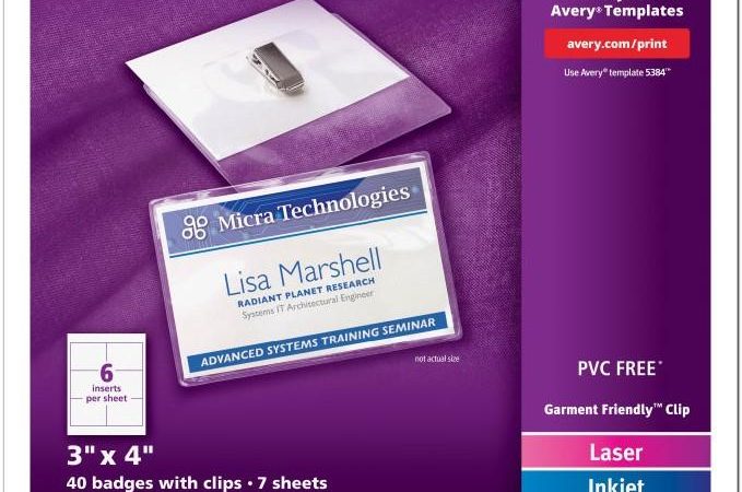 Avery Laser Name Tag 5384 Template