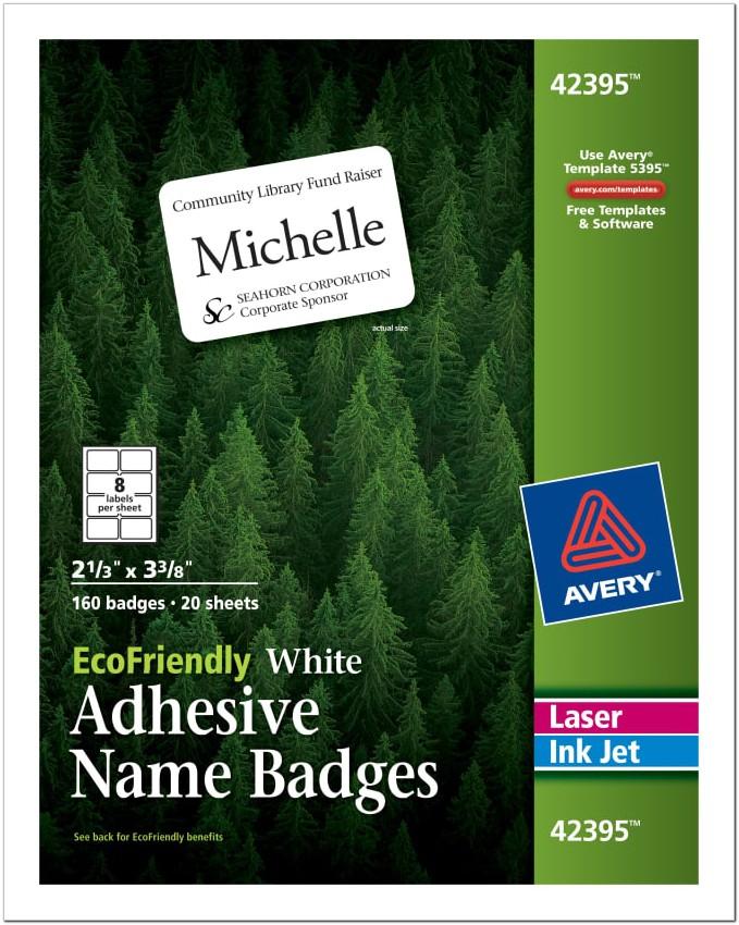 Avery Name Badge Template 42395