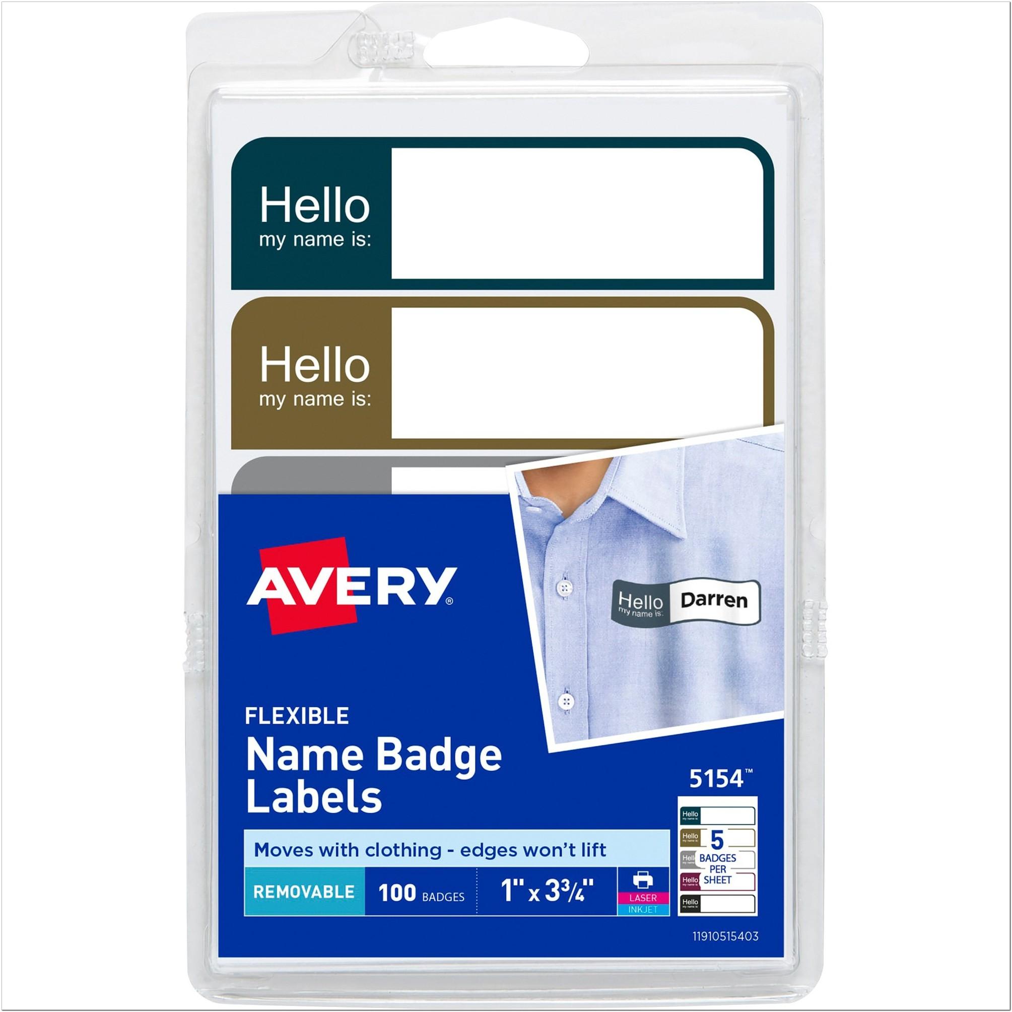Avery Name Badge Template 74541