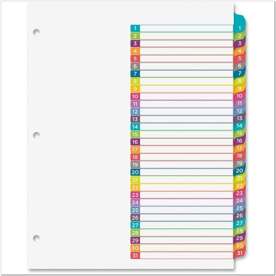Avery Ready Index Dividers 15 Tab Template