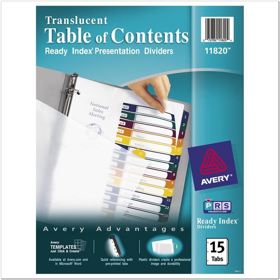 Avery Ready Index Dividers Template 15 Tab