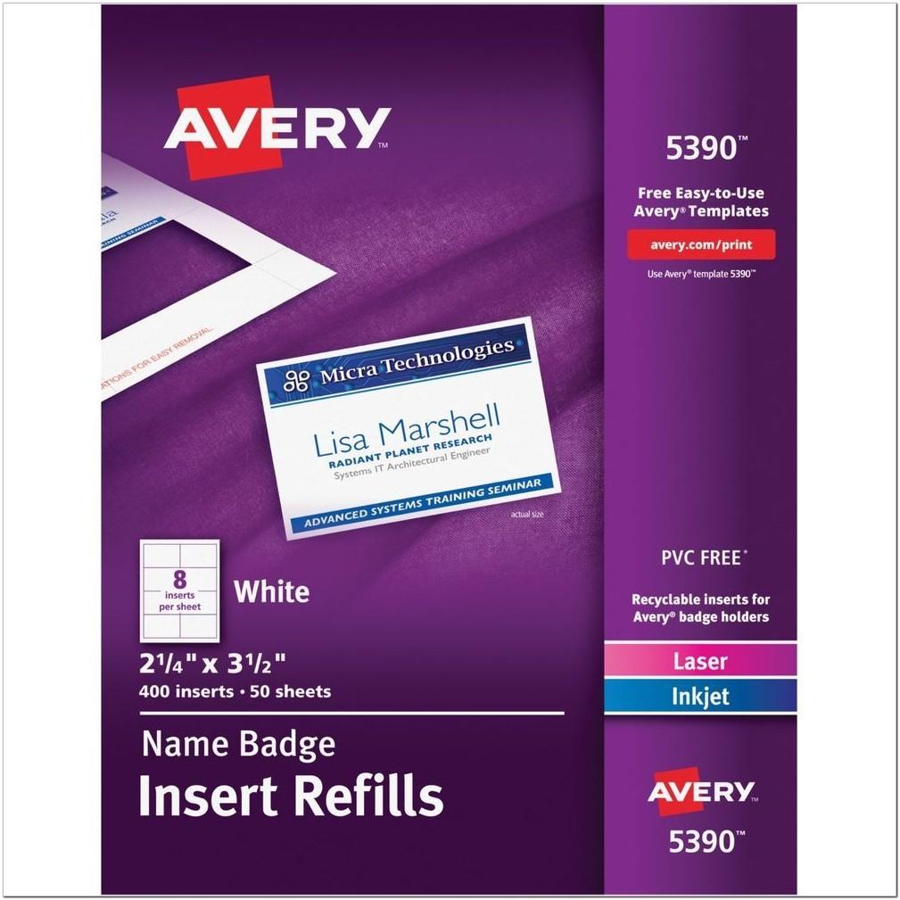 Avery Template 5390 Name Badges