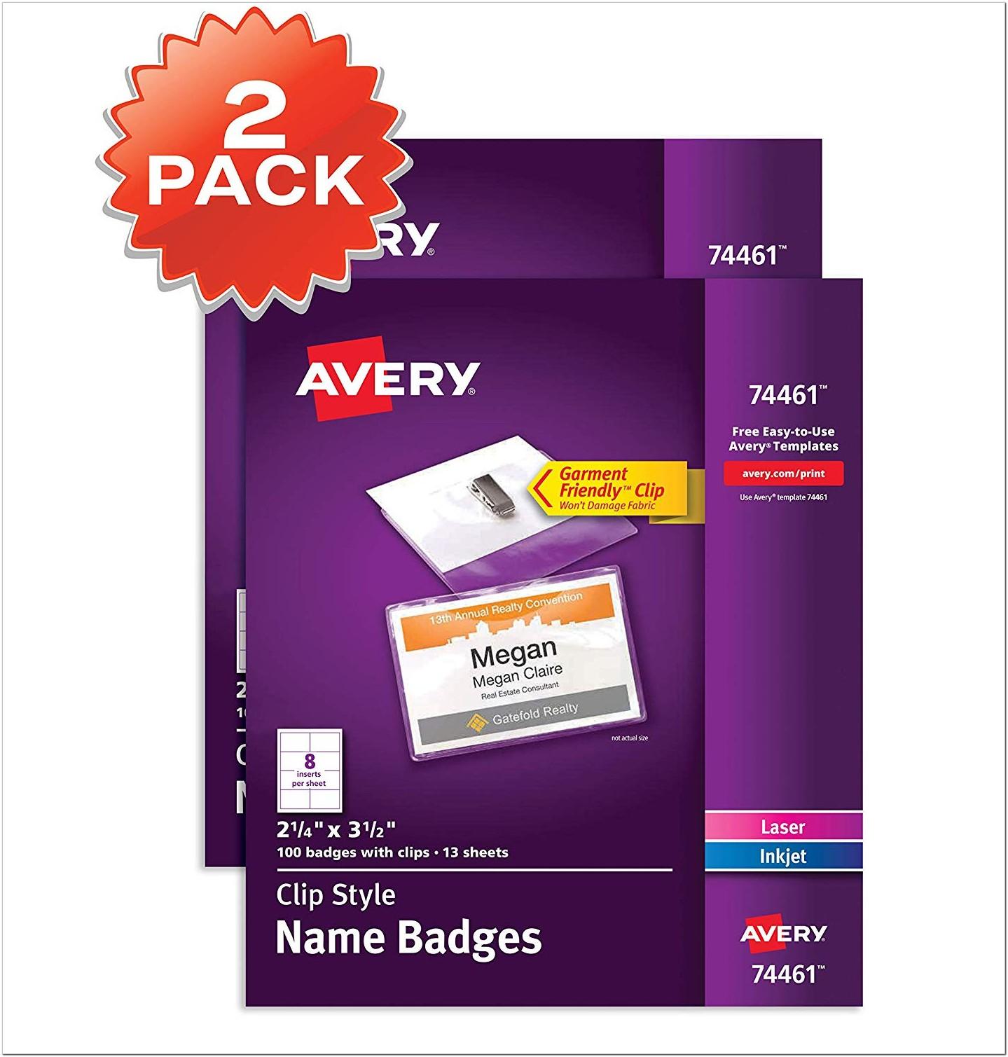Avery Templates For Name Badges 74549