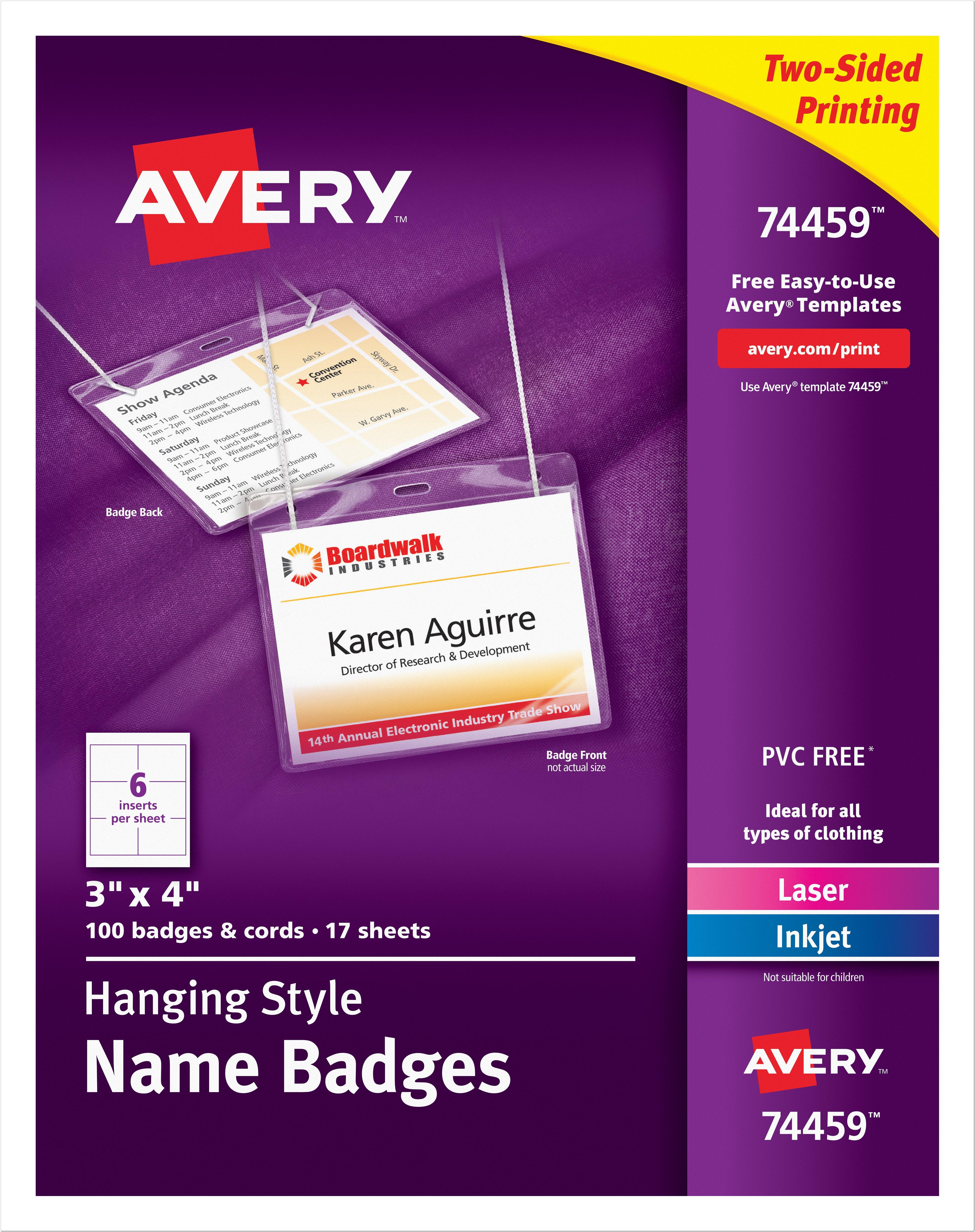 Avery Templates Pin Style Name Badges