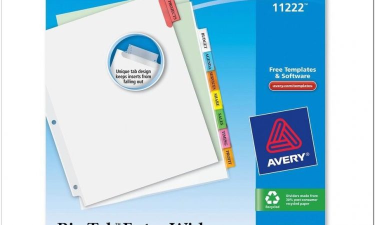 Avery Worksaver 8 Tab Inserts Template