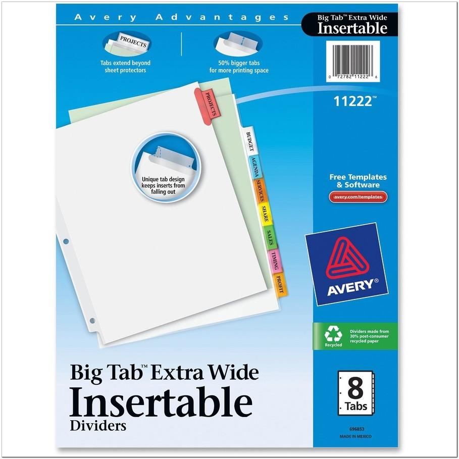 Avery Worksaver 8 Tab Inserts Template