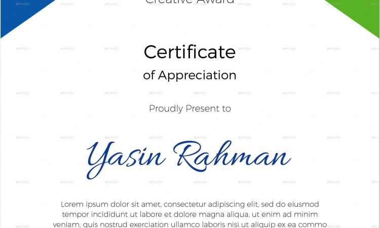 Award Certificates Of Appreciation Templates