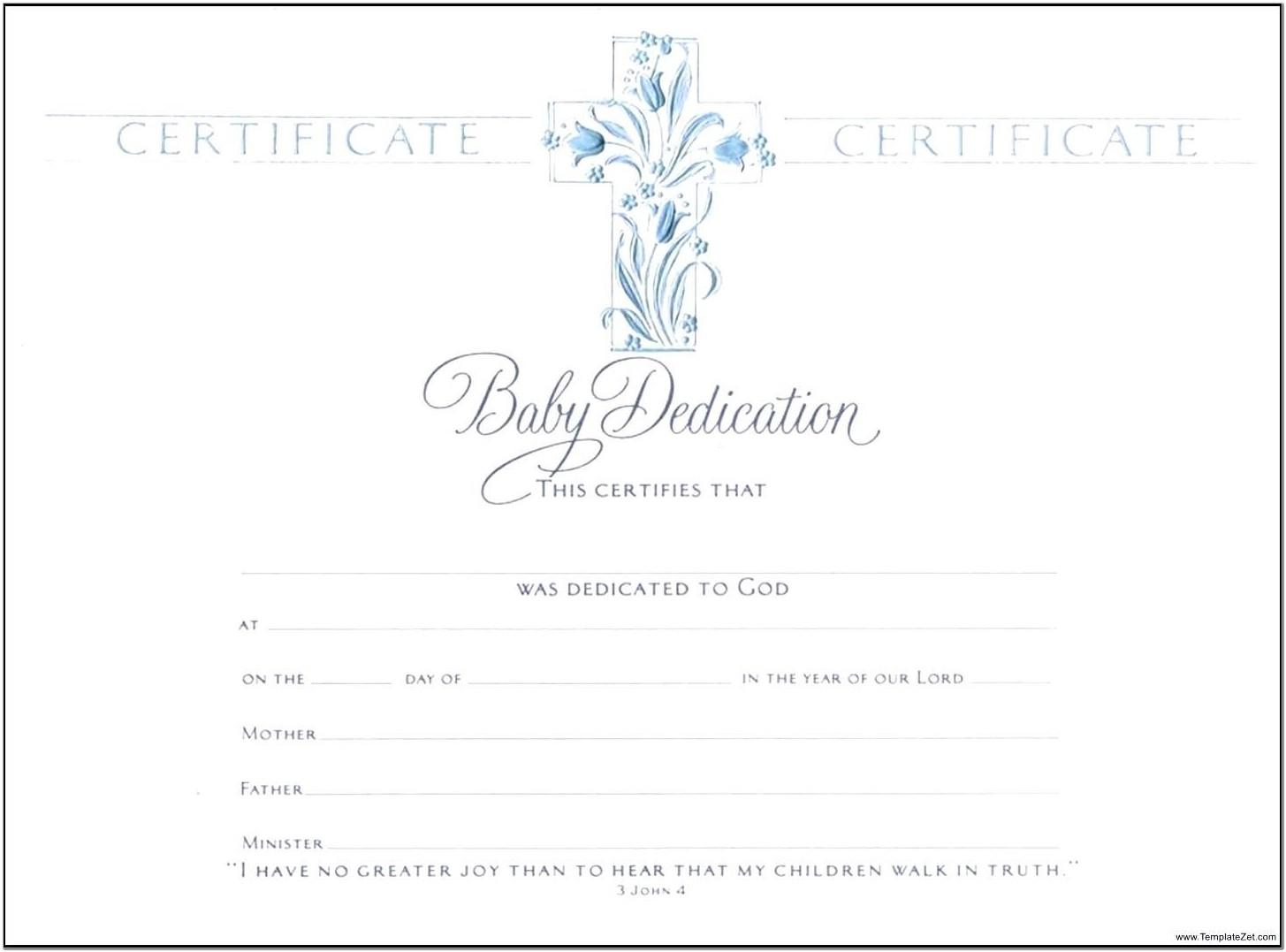 Baby Baptism Certificate Template