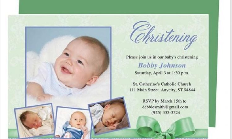 Baby Boy Christening Invitation Template