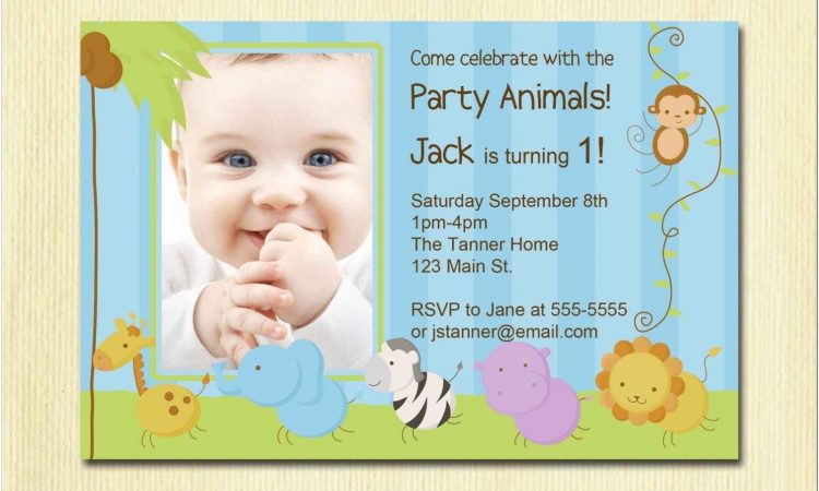 Baby Boy First Birthday Invitation Template