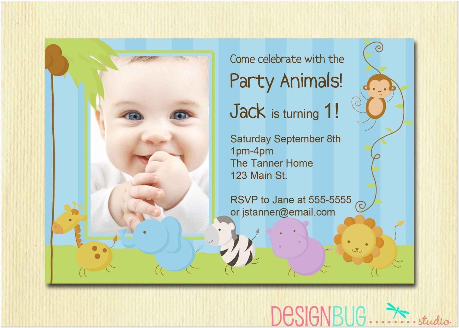 Baby Boy First Birthday Invitation Template
