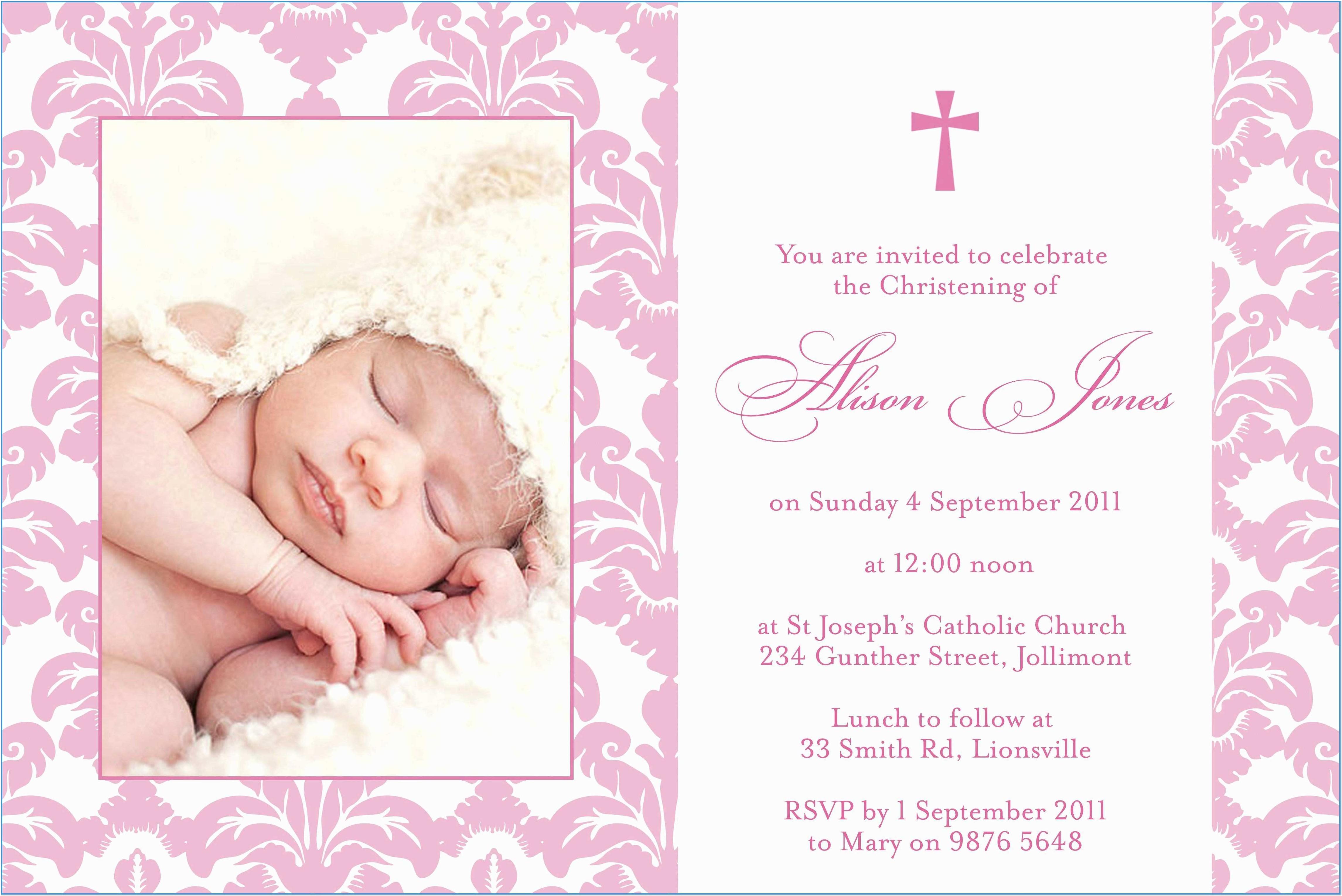 Baby Dedication Invitation Sample