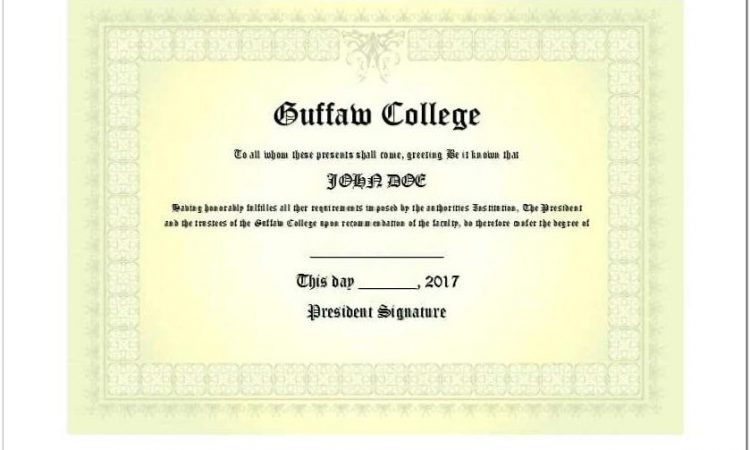 Bachelor Degree Certificate Template
