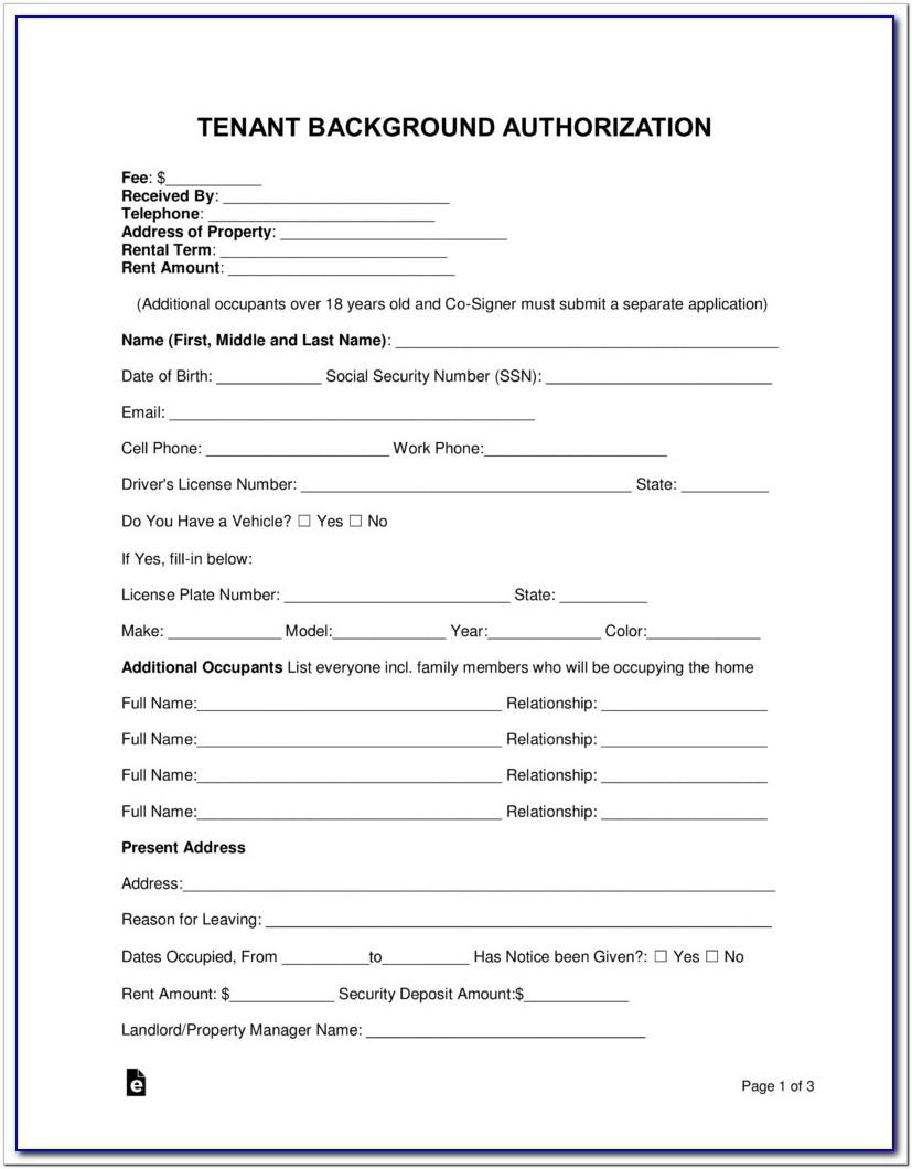 Background Check Authorization Form Sample