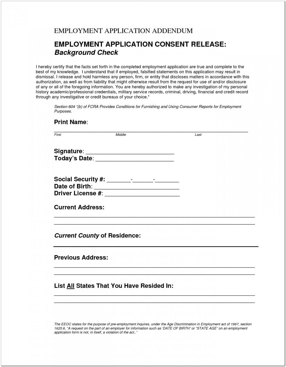 Background Check Consent Form Template