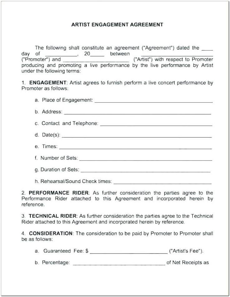 Band Contract Template Free