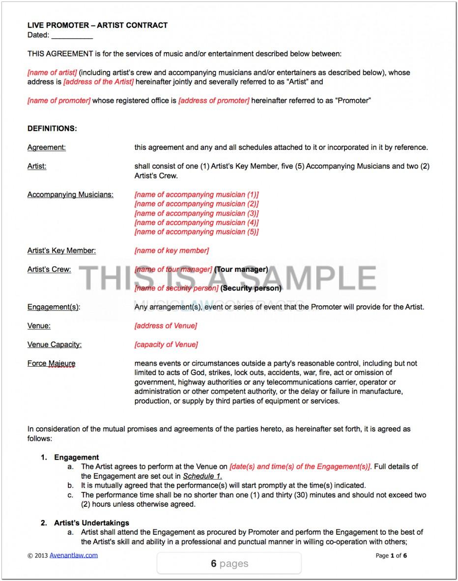 Band Management Contract Template