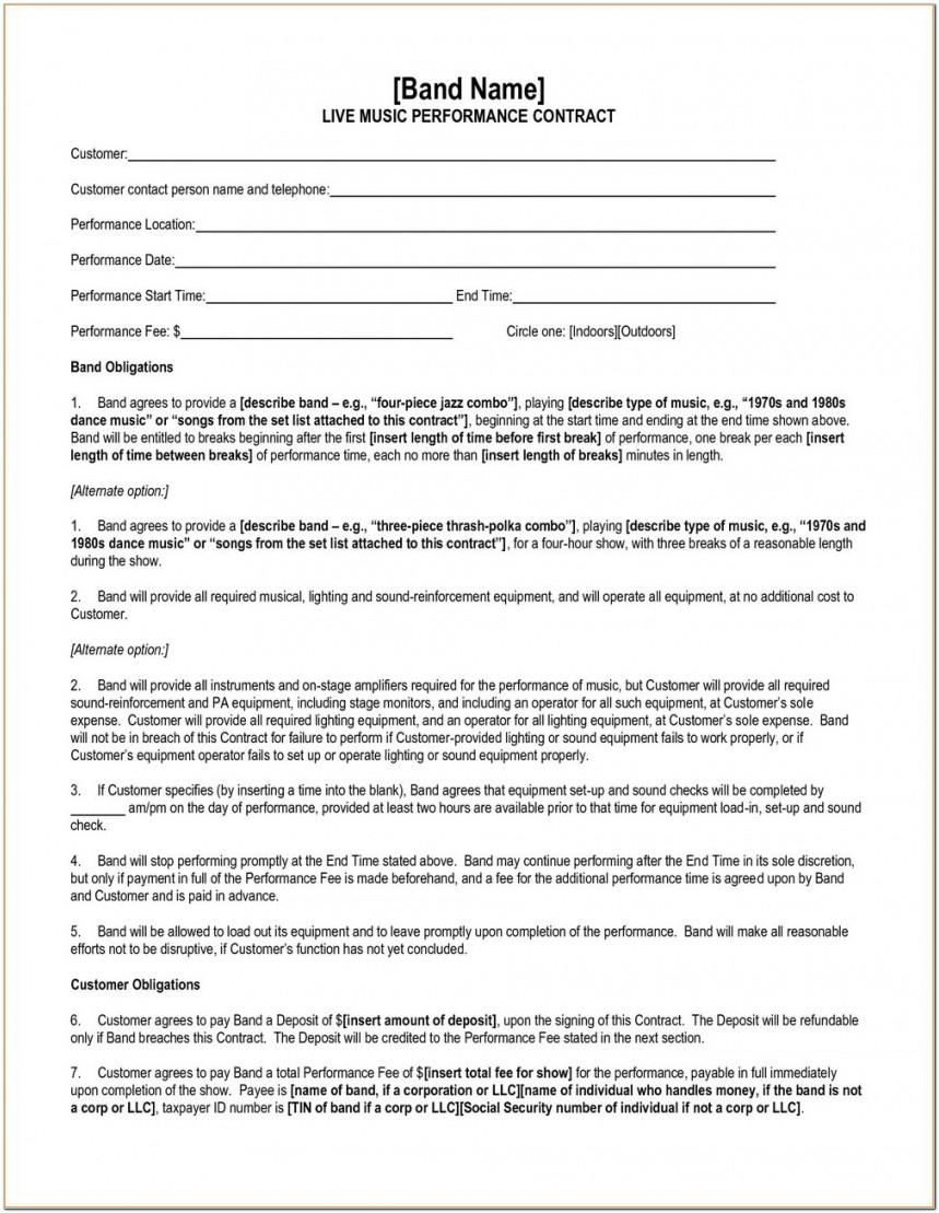 Band Member Contract Template
