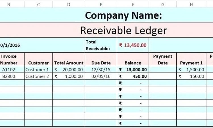 Bank Book Ledger Template