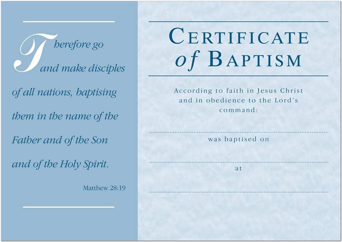 Baptism Certificate Template Church Of England
