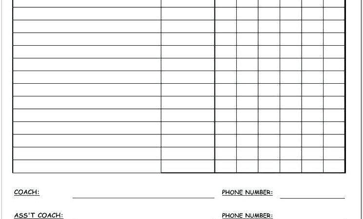 Baseball Snack Schedule Template