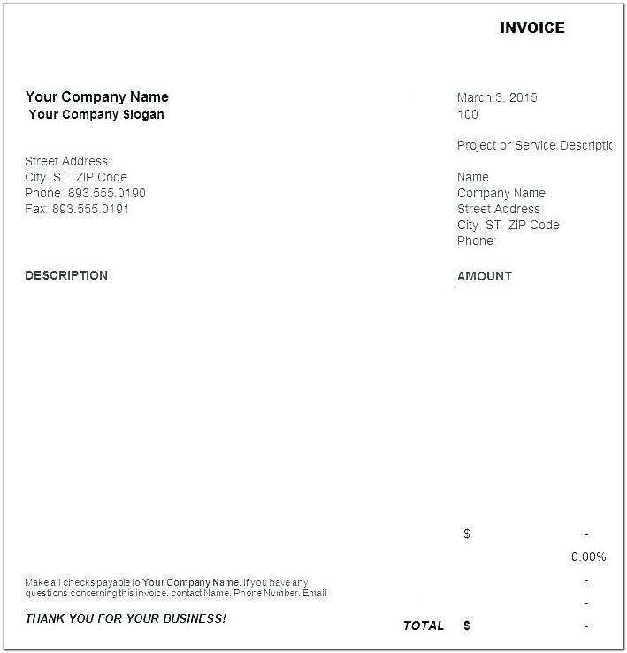 Basic Invoice Template Australia
