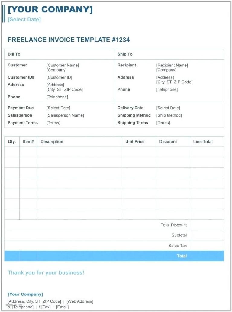 Basic Invoice Template For Word