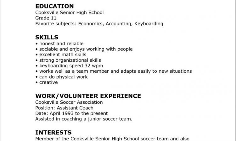 Basic Resume Template No Work Experience