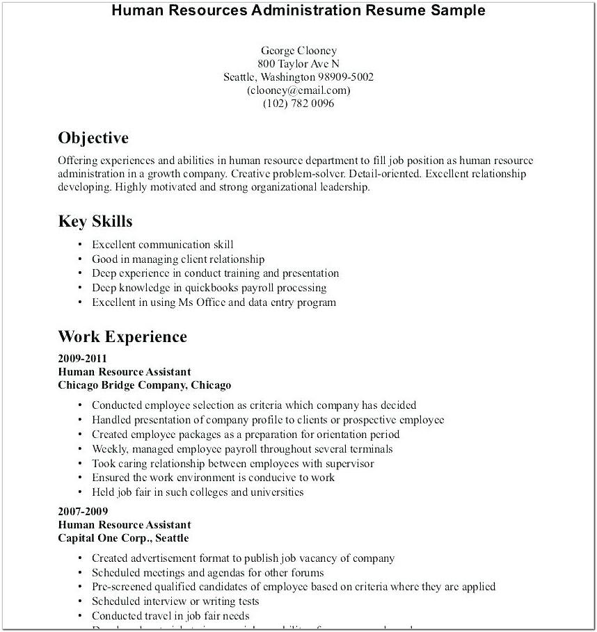 Basic Resume Template With No Work Experience
