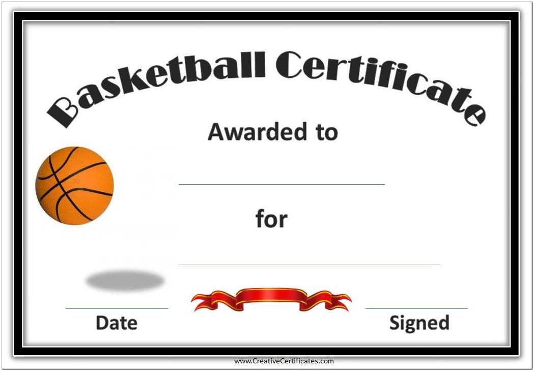 Basketball Award Certificate Printable