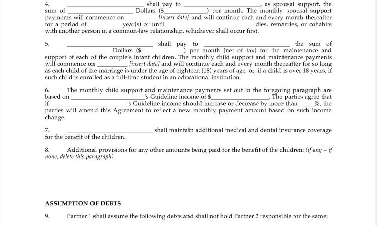 Bc Family Law Separation Agreement Template